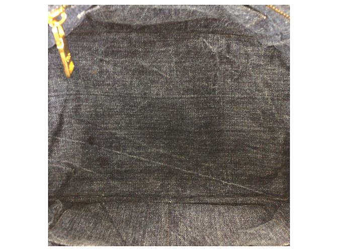 Borsa Tote PRADA Canapa Denim Blu - vista 9