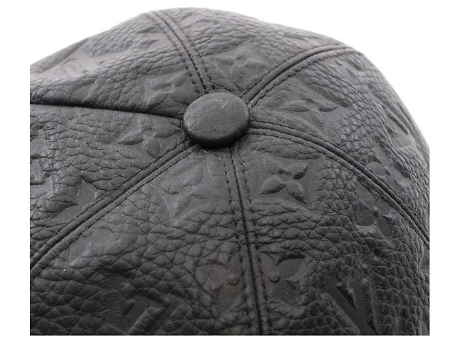Cappello in pelle Louis Vuitton Monogram Cuir 1.0 Nero - vista 8