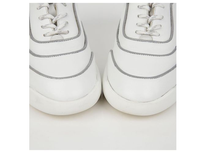 Baskets Hermès Volt en cuir blanc taille 36 - vue 4