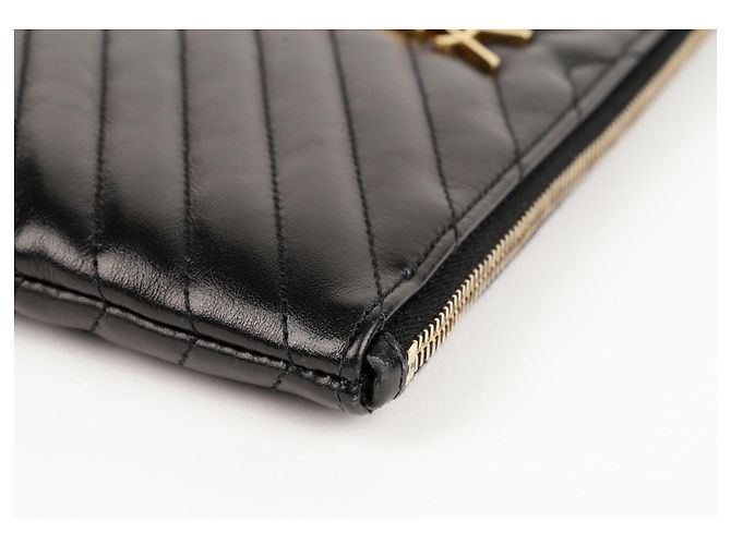 Saint Laurent Pochette Monogram Matelassé Nero - vista 10