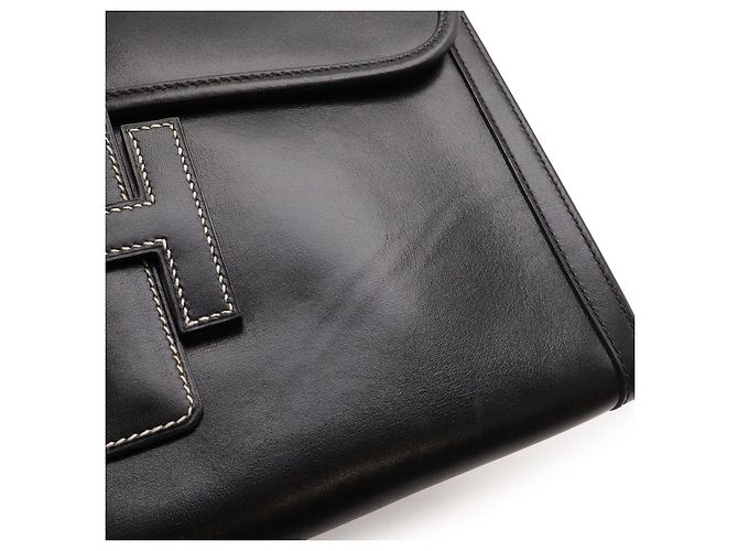 Hermès Clutch in pelle Hermes Jige PM Nero - vista 5
