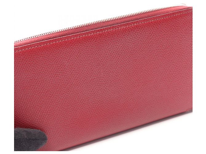 Hermès Portafoglio Hermes Azap Long Silk'in Bordeaux Marrone - vista 8