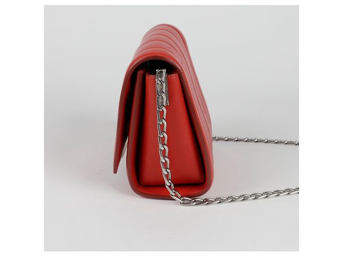 16 Céline Box Schultertasche mit kleiner Kette Rot - Ansicht 2