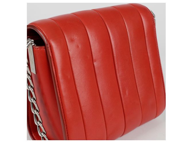 16 Céline Box Schultertasche mit kleiner Kette Rot - Ansicht 3
