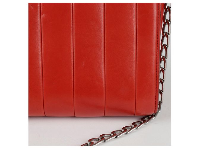 16 Céline Box Schultertasche mit kleiner Kette Rot - Ansicht 5