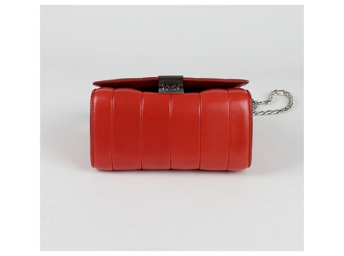16 Céline Box Schultertasche mit kleiner Kette Rot - Ansicht 7