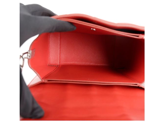 16 Céline Box Schultertasche mit kleiner Kette Rot - Ansicht 8
