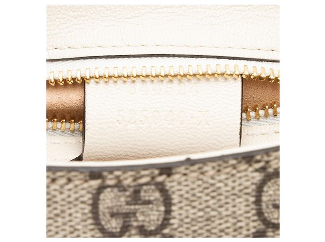 Piccola borsa a tracolla Gucci GG Supreme Padlock Saddle Marrone Beige - vista 6