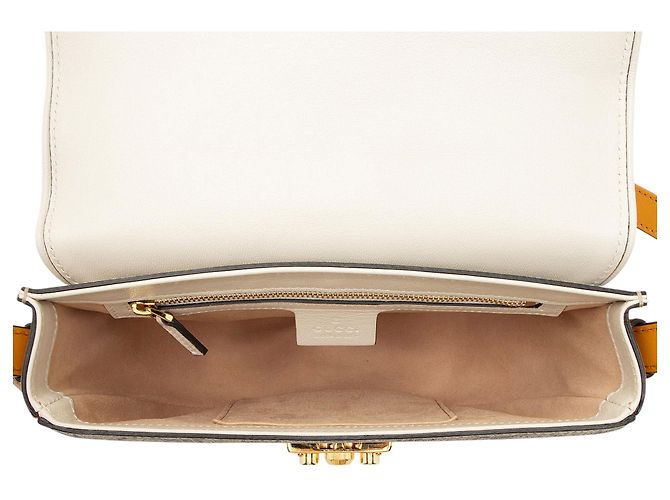 Piccola borsa a tracolla Gucci GG Supreme Padlock Saddle Marrone Beige - vista 7