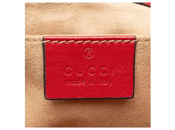 Borsa Gucci Matelasse Leather GG Marmont Small Flap Rosso - vista 8