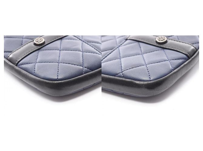 Borsa a tracolla Chanel Girl in agnello Navy/Black Blu - vista 2