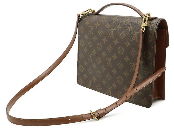 Borsa Louis Vuitton Monogram Monceau 28 Marrone - vista 2