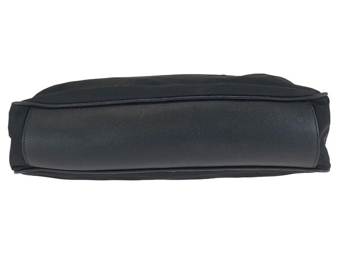 Prada Tessuto Saffiano Nylon Leder Handtasche Schwarz - Ansicht 10