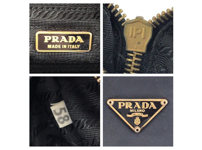 Prada Tessuto Saffiano Nylon Leder Handtasche Schwarz - Ansicht 4