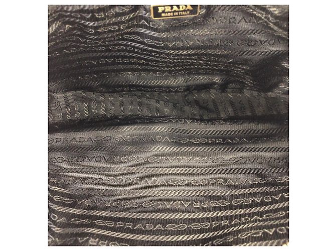 Prada Tessuto Saffiano Nylon Leder Handtasche Schwarz - Ansicht 9
