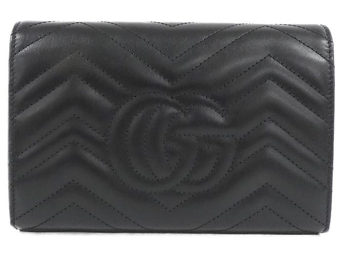 Sac à bandoulière Gucci GG Marmont en cuir matelassé Noir - vue 2