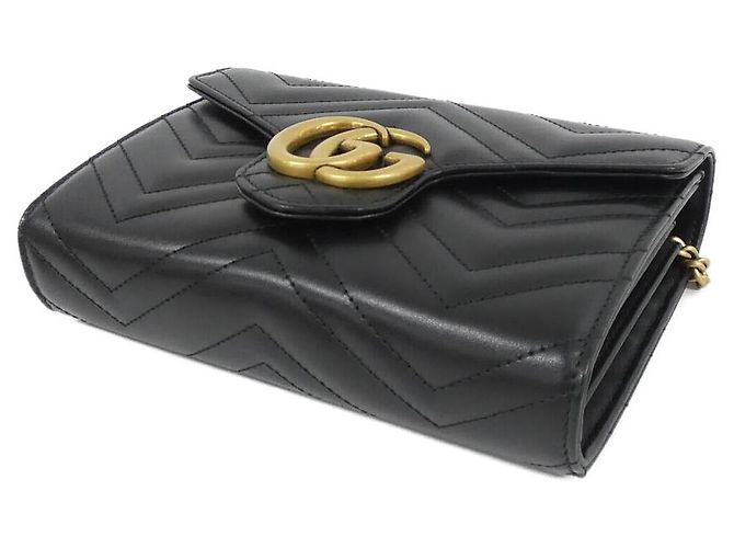 Sac à bandoulière Gucci GG Marmont en cuir matelassé Noir - vue 3