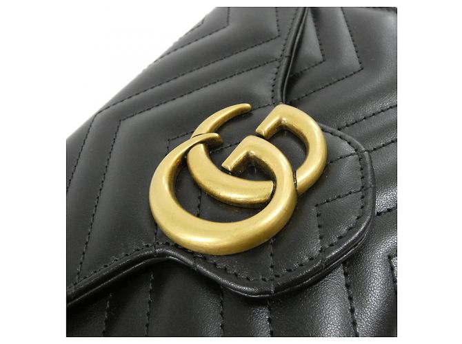 Sac à bandoulière Gucci GG Marmont en cuir matelassé Noir - vue 4