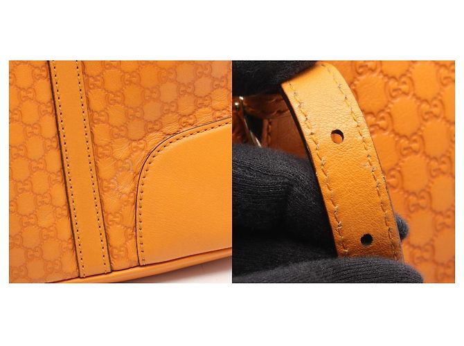 Borsa a mano 2way in pelle Nice di GUCCI Arancione - vista 10