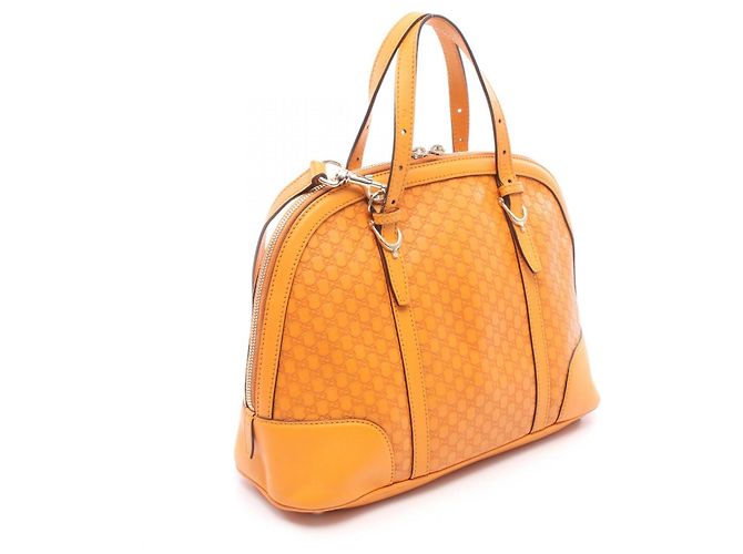 Borsa a mano 2way in pelle Nice di GUCCI Arancione - vista 2