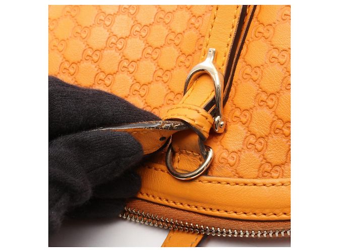 Borsa a mano 2way in pelle Nice di GUCCI Arancione - vista 8