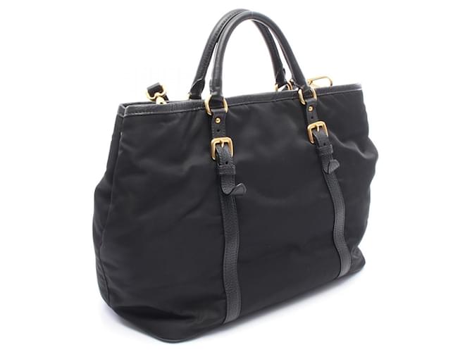 Borsa a 2 modi in nylon e pelle Prada Nero - vista 2