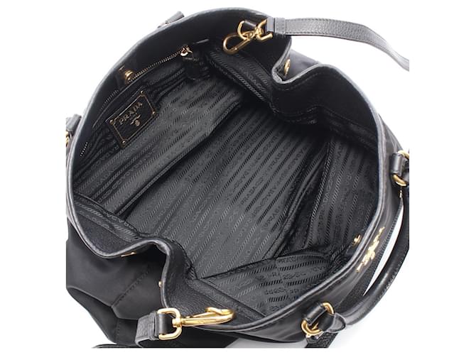 Borsa a 2 modi in nylon e pelle Prada Nero - vista 3