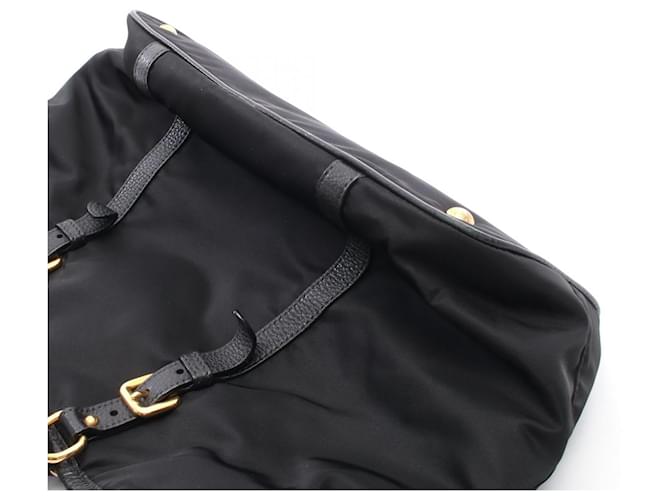 Borsa a 2 modi in nylon e pelle Prada Nero - vista 7
