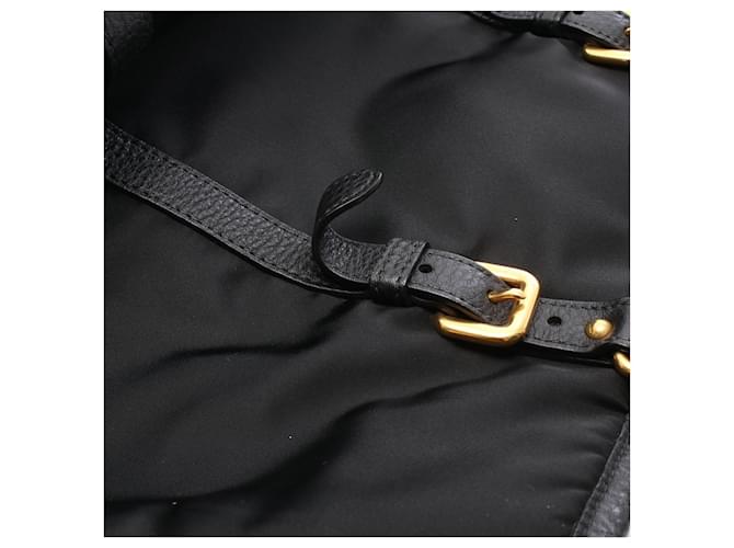 Borsa a 2 modi in nylon e pelle Prada Nero - vista 8