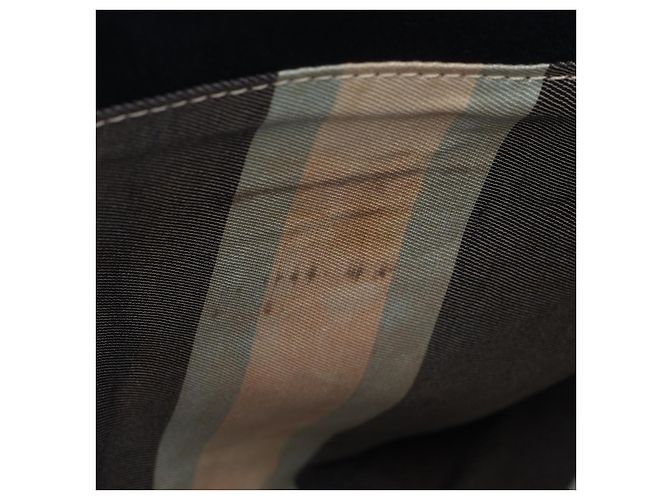 Borsa a tracolla Fendi Mamma Baguette in tela e pelle Blu - vista 6