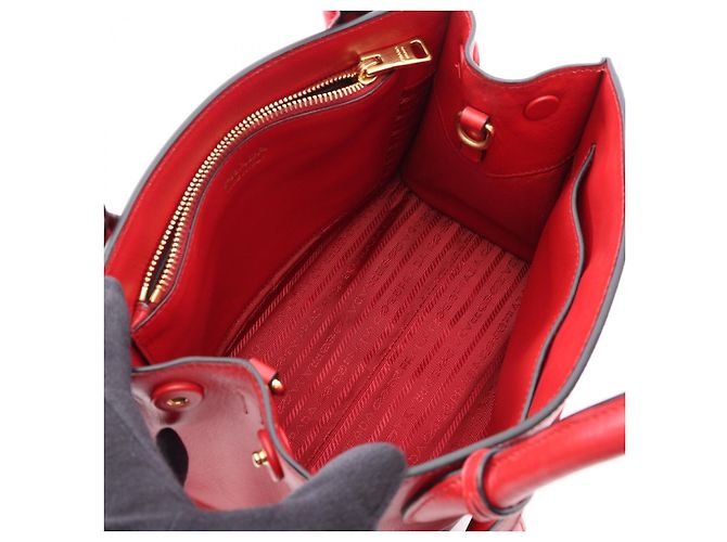 Borsa a 2 vie in pelle Saffiano monocromatica Prada Rosso - vista 3