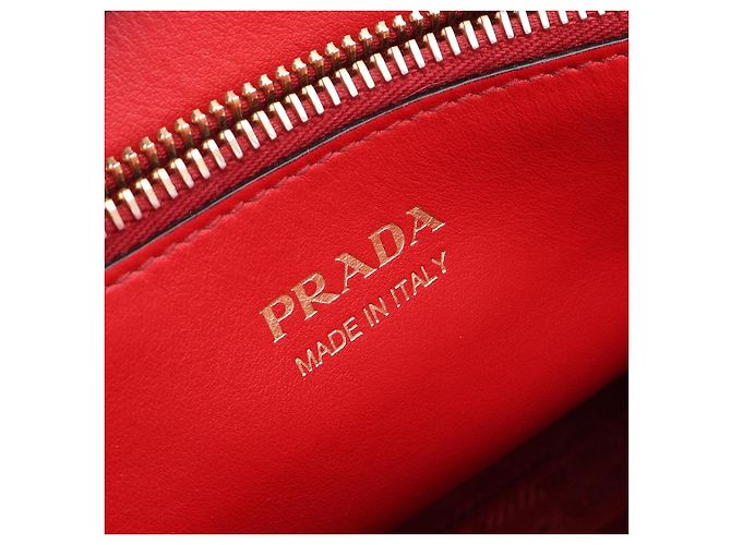 Borsa a 2 vie in pelle Saffiano monocromatica Prada Rosso - vista 4