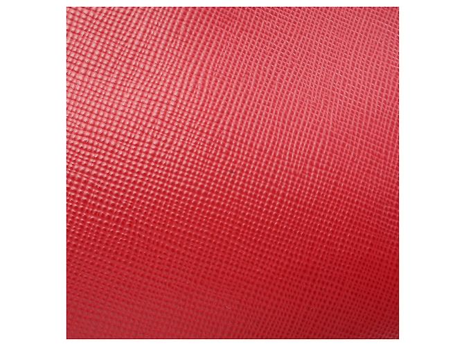 Borsa a 2 vie in pelle Saffiano monocromatica Prada Rosso - vista 6