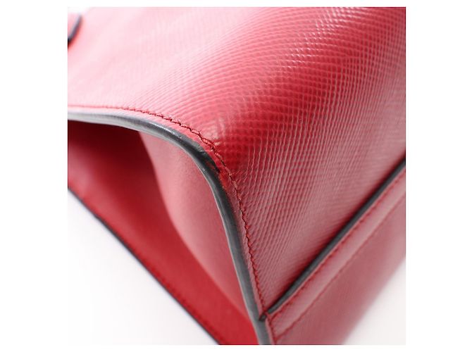 Borsa a 2 vie in pelle Saffiano monocromatica Prada Rosso - vista 9
