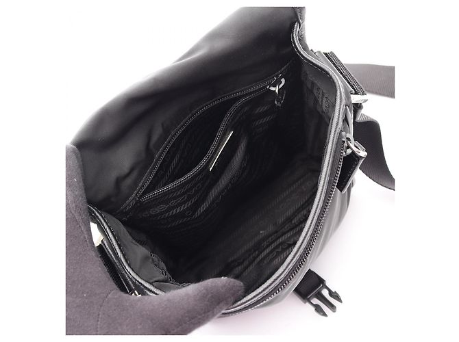 Borsa a tracolla PRADA VIAGGIO in nylon e pelle Saffiano Nero - vista 3