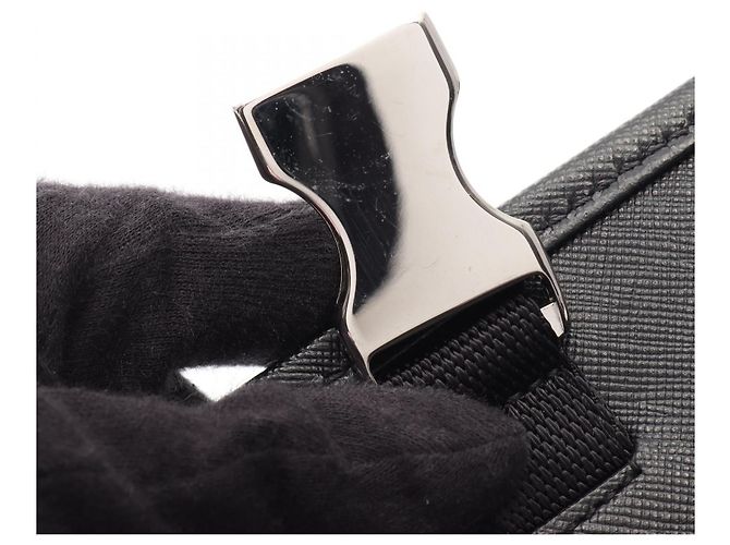 Borsa a tracolla PRADA VIAGGIO in nylon e pelle Saffiano Nero - vista 6