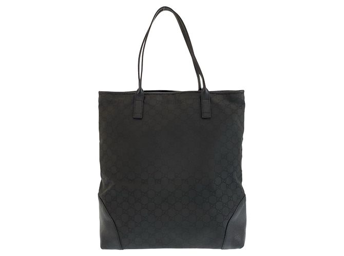 Borsa Tote Gucci GG Canvas e Pelle Nero - vista 2