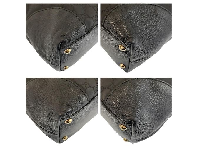 Borsa Tote Gucci GG Canvas e Pelle Nero - vista 4