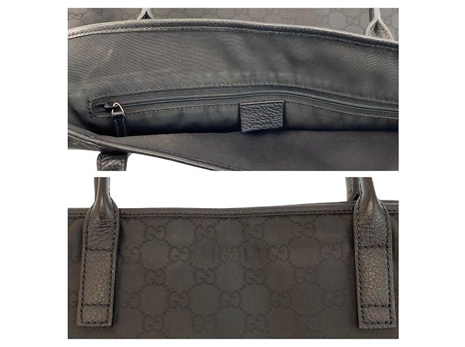 Borsa Tote Gucci GG Canvas e Pelle Nero - vista 5