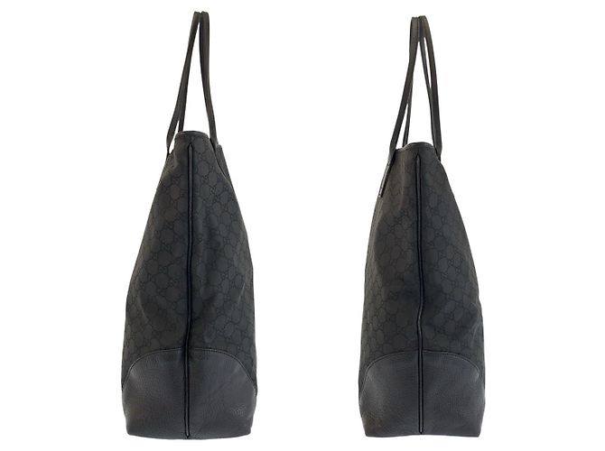 Borsa Tote Gucci GG Canvas e Pelle Nero - vista 7