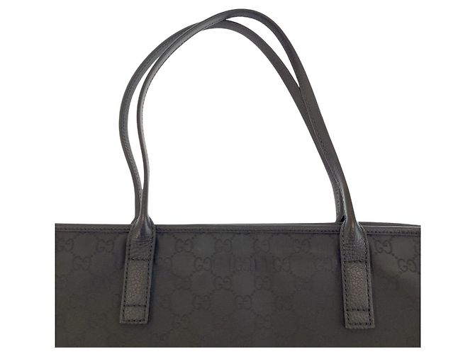 Borsa Tote Gucci GG Canvas e Pelle Nero - vista 8