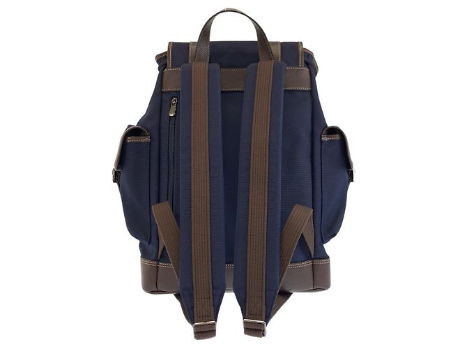 Longchamp Boxford Canvas Leather Backpack Blue - view 2