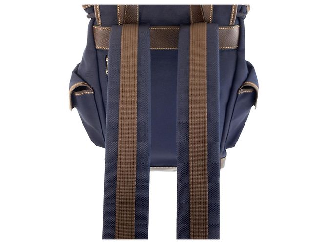 Longchamp Boxford Canvas Leather Backpack Blue - view 7