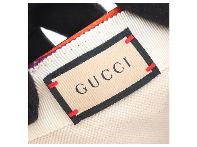 Cappellino in pelle bicolore Gucci Porpora - vista 4