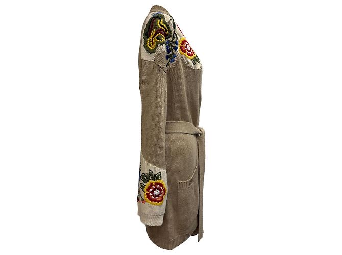Cardigan ricamato Etro in seta beige - vista 2