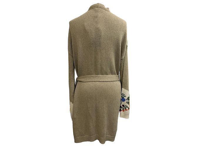 Cardigan ricamato Etro in seta beige - vista 3