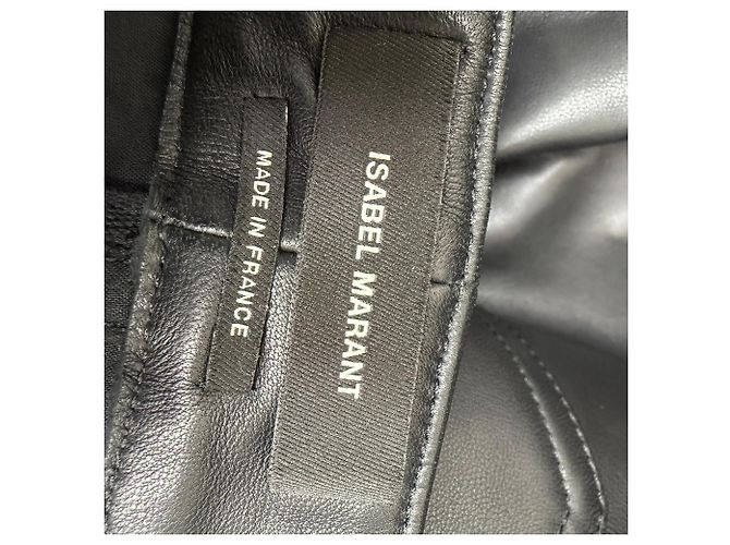 Calça afunilada com tachas Viamao em couro preto Isabel Marant - vista 3