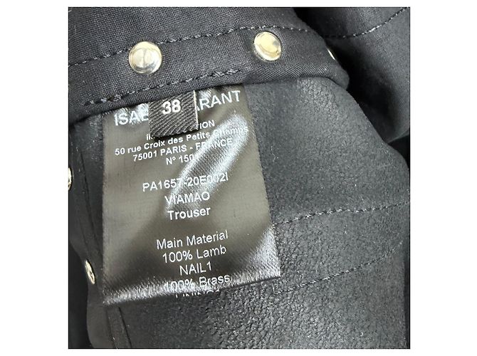 Calça afunilada com tachas Viamao em couro preto Isabel Marant - vista 4