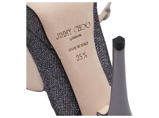 Décolleté slingback con punta aperta Jimmy Choo in glitter argento Metallico - vista 9
