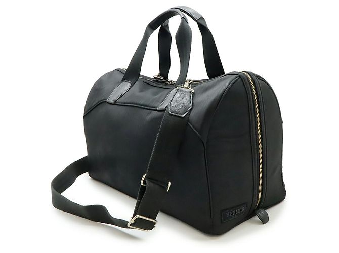 Hermès Sac Chien Toilè Chevron 2way pet bag Noir - vue 2